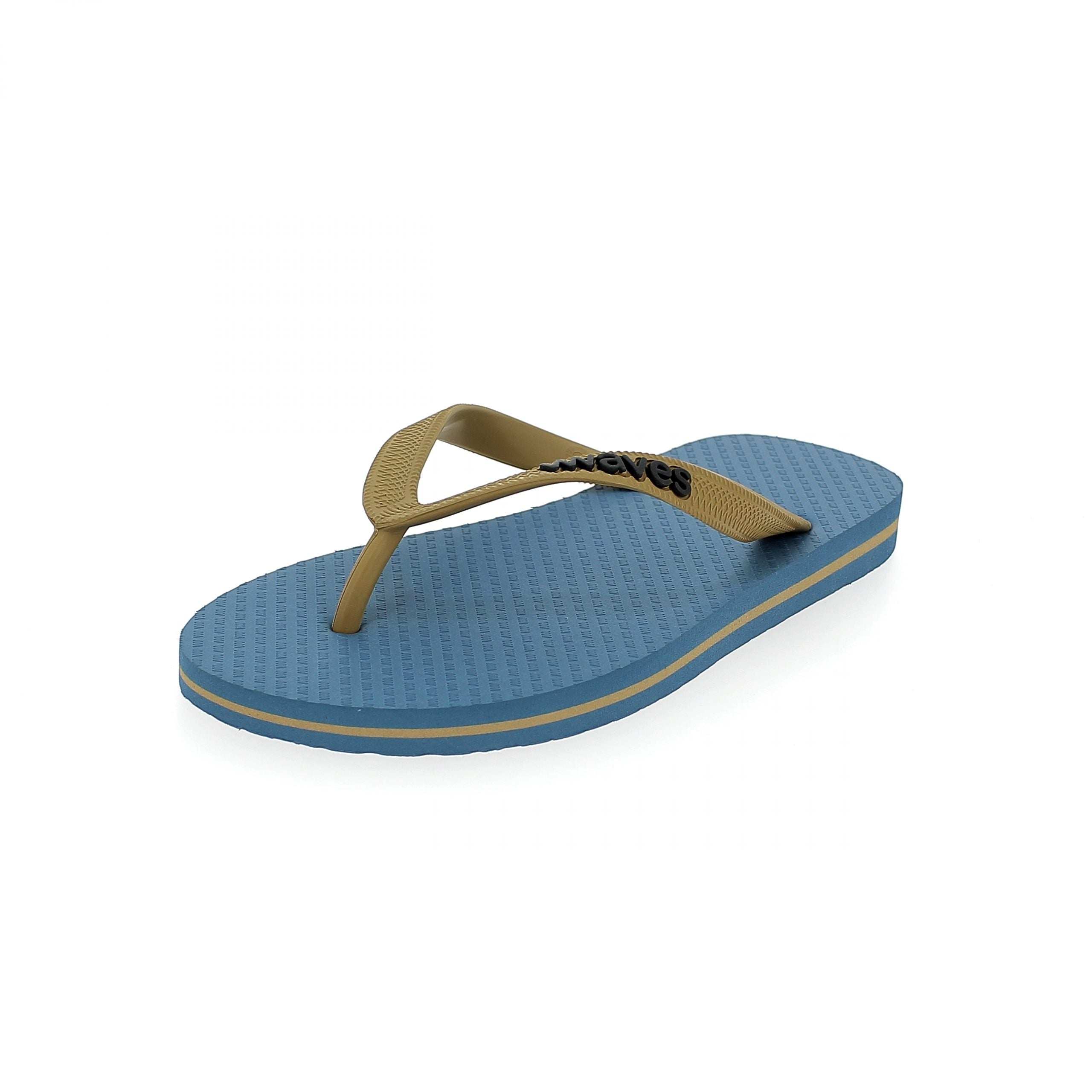 WAVES FLIP FLOP WEDGE -BLUE BROWN
