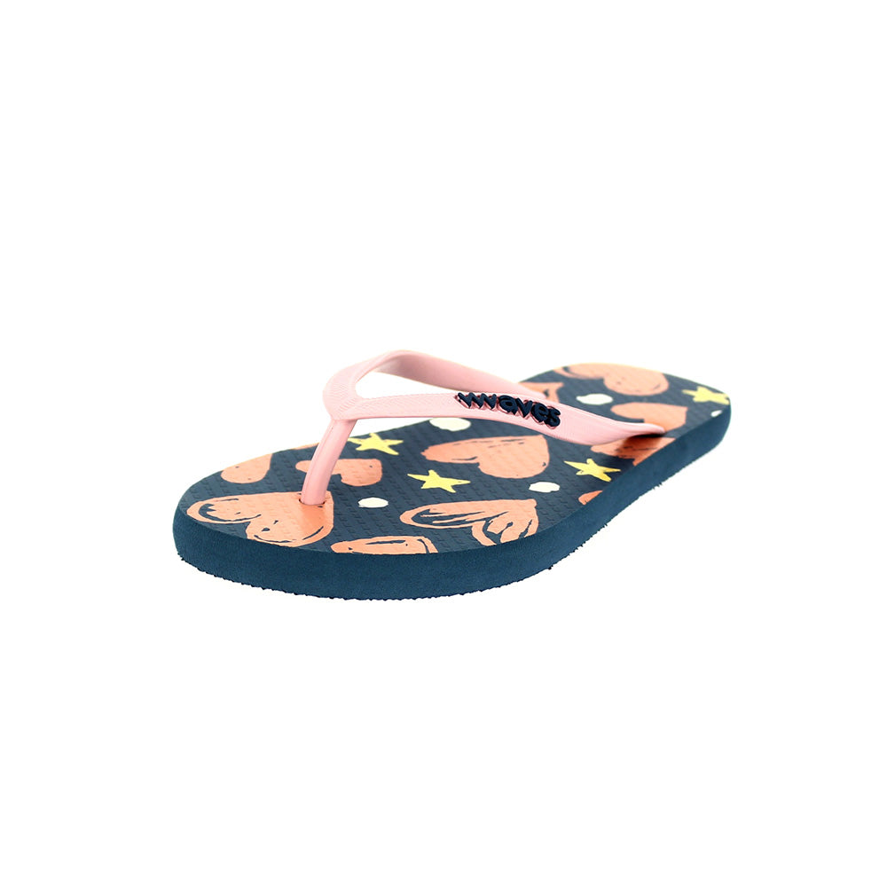 WAVES FLIP FLOP -NAVY, PEACH
