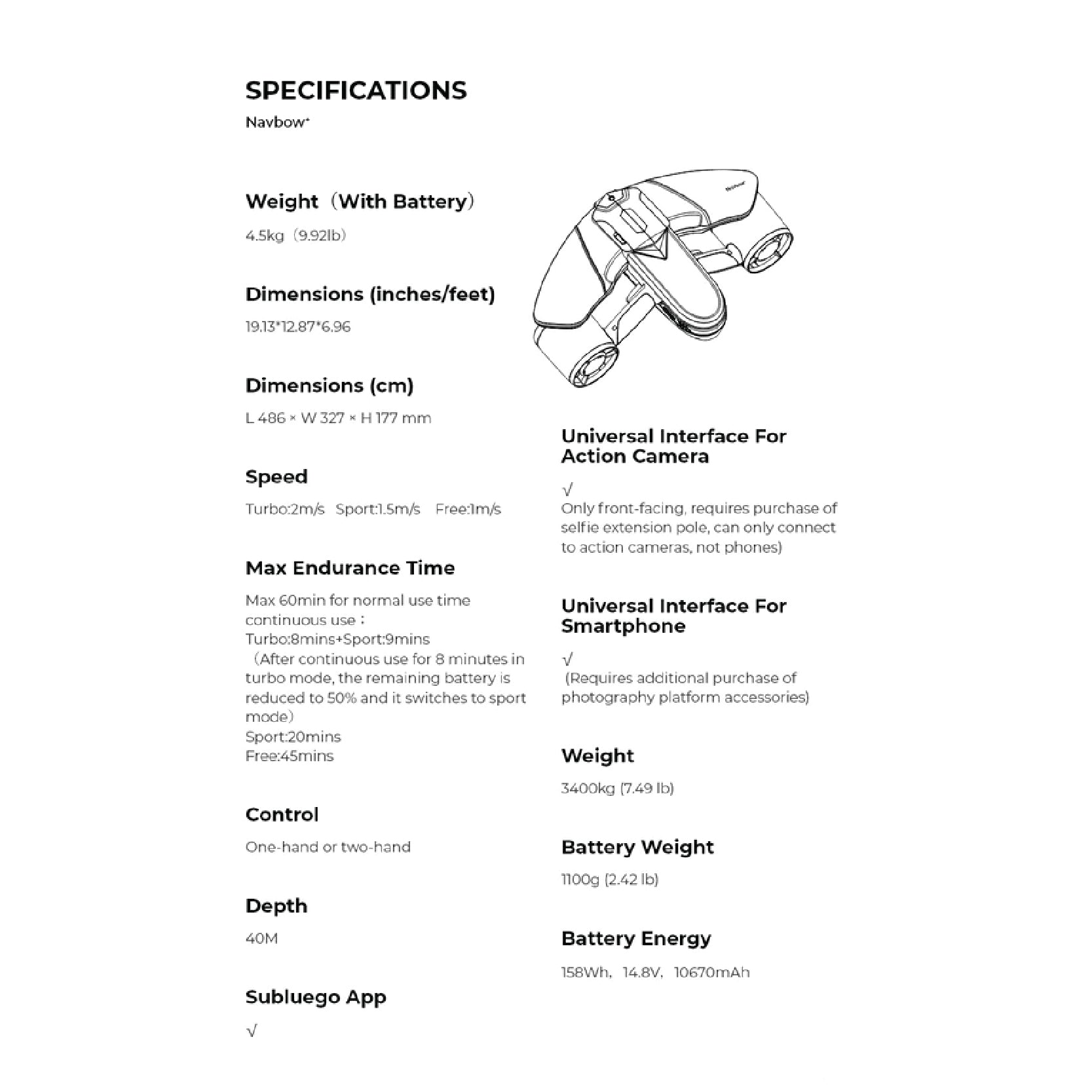 UNDERWATER SCOOTER NAVBOW +