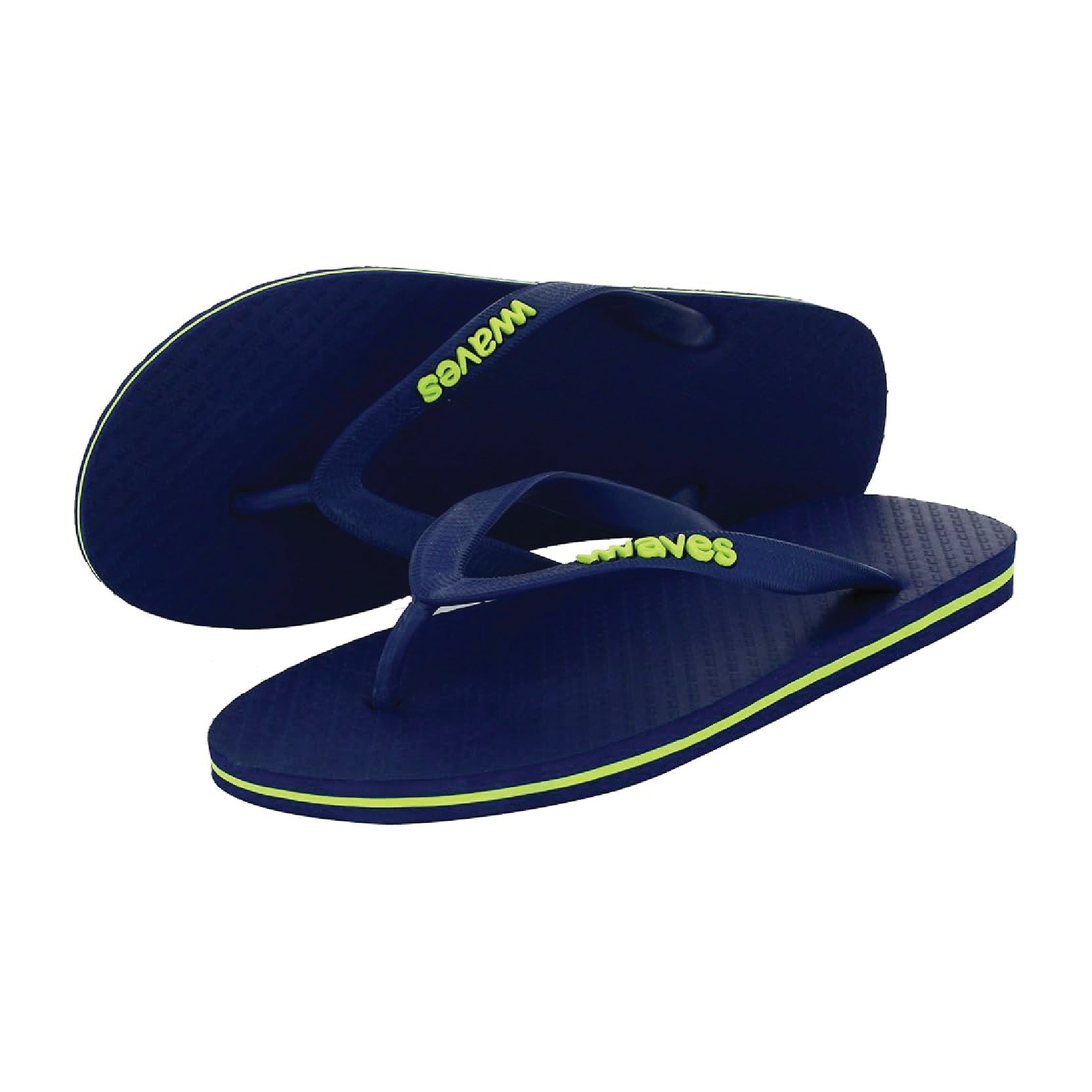 WAVES FLIP FLOP-NAVY/LIME LINE