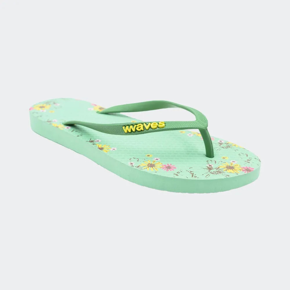 WAVES FLIP FLOP WEDGE -KHAKI FLORAL