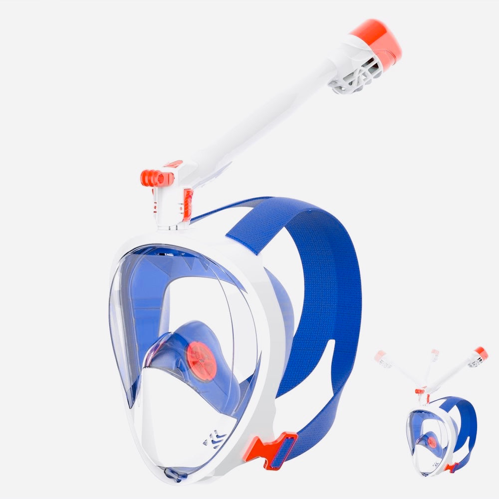 FULL FACE MASK WHITE WITH BLUE