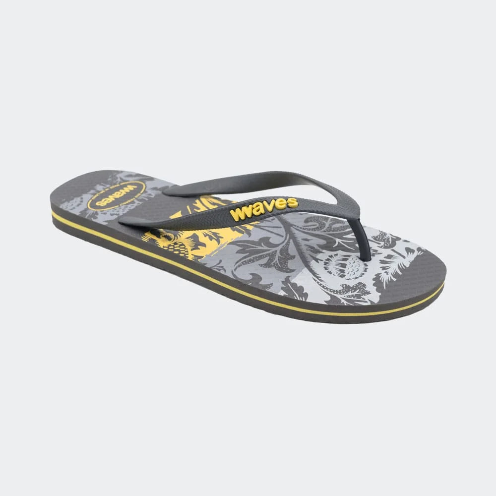 WAVES FLIP FLOP WEDGE -YELLOW,ASH
