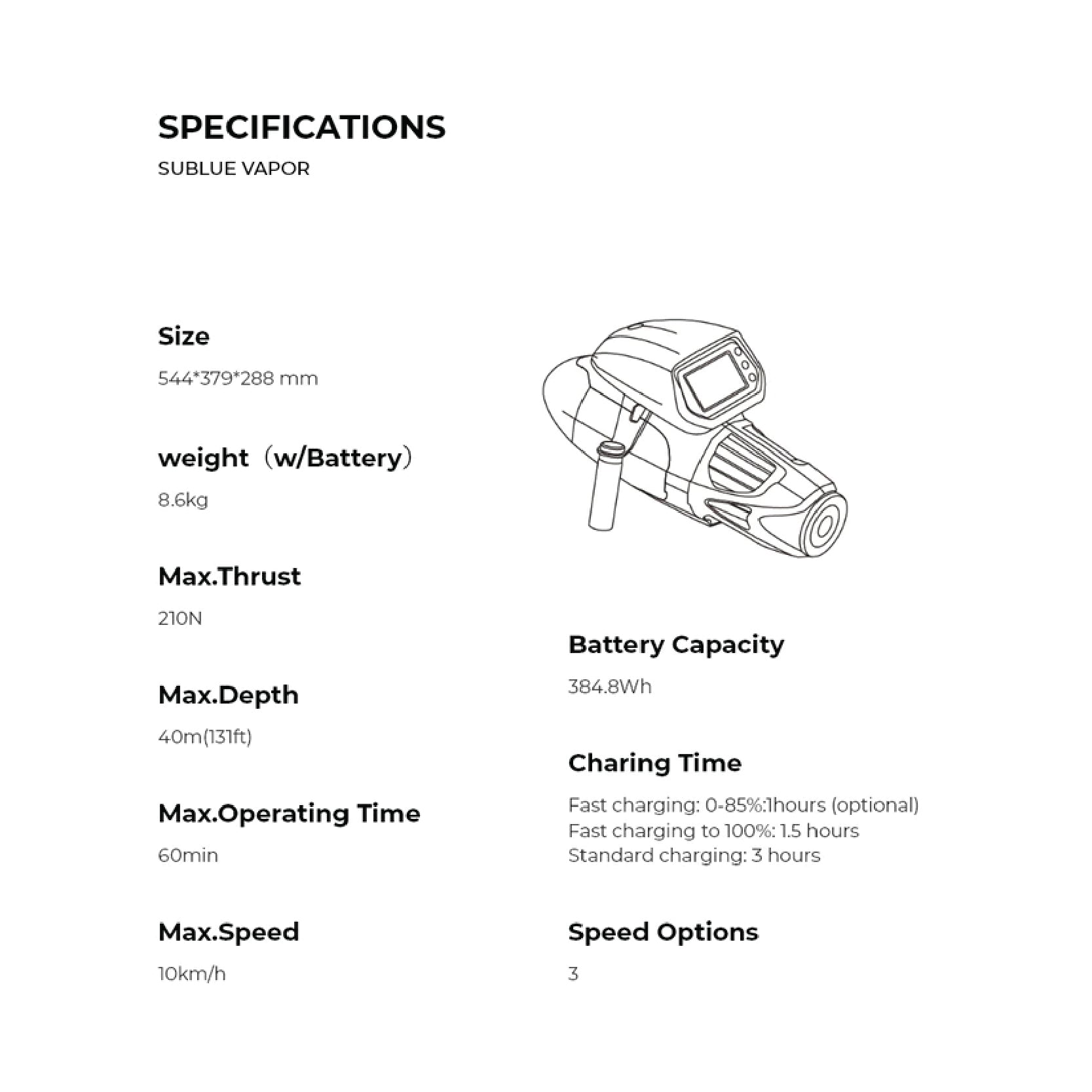 UNDERWATER SCOOTER VAPOR - RED